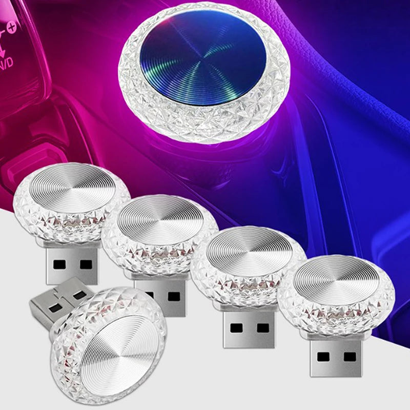 Mini USB Ambient Car Light – 7 Colors, Plug-and-Play Glow