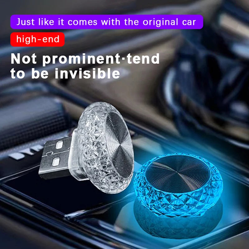 Mini USB Ambient Car Light – 7 Colors, Plug-and-Play Glow