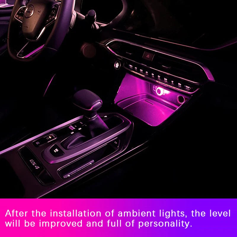 Mini USB Ambient Car Light – 7 Colors, Plug-and-Play Glow